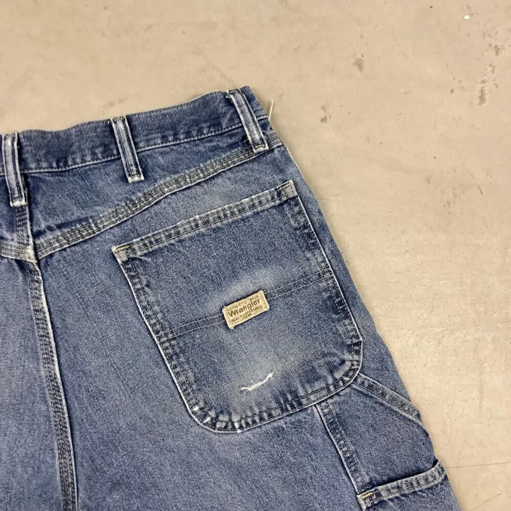 vintage baggy y2k wrangler carpenter cargo jeans 34x32